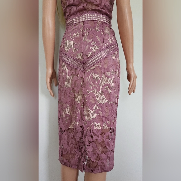 ASOS PURPLE DRESS MIDI LACE - Picture 11 of 13